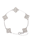 ICED CLOVER BRACELET - WHITE GOLD