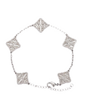ICED CLOVER BRACELET - WHITE GOLD