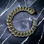 13MM CURVED DIAMOND CUBAN LINK BRACELET *NEW*