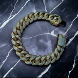 13MM CURVED DIAMOND CUBAN LINK BRACELET *NEW*