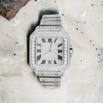 Moissanite White Tone Iced Out Watch