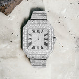 Moissanite White Tone Iced Out Watch