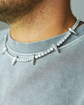 SPIKED BREAKER CHAIN - 5MM WHITE GOLD