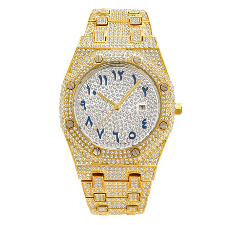 Diamond AP Arabic Watch in Yellow Gold