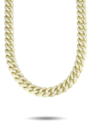 13MM CURVED DIAMOND CUBAN LINK CHAIN *NEW*