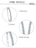 Round Cut 2 Layer Diamond Earrings in White Gold