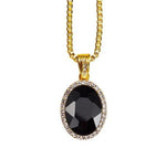OVAL RUBY PENDANT & 18K GOLD CHAIN