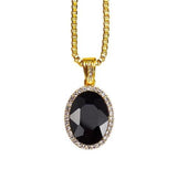 OVAL RUBY PENDANT & 18K GOLD CHAIN