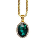 OVAL RUBY PENDANT & 18K GOLD CHAIN