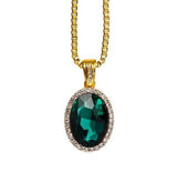 OVAL RUBY PENDANT & 18K GOLD CHAIN