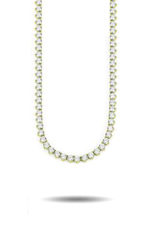 4MM DIAMOND 4-PRONGED TENNIS CHAIN IN GOLD *NEW*