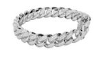 13MM CURVED DIAMOND CUBAN LINK BRACELET WHITE GOLD *NEW*