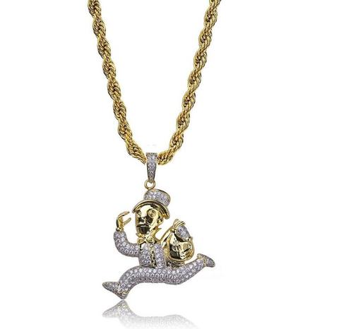 Micro Diamond Secure The Bag Necklace In Yellow Gold