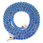 BLUE AMBER TENNIS NECKLACE