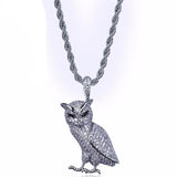 PAVED OVO OWL NECKLACE