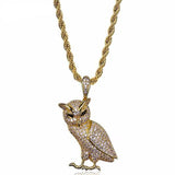 PAVED OVO OWL NECKLACE