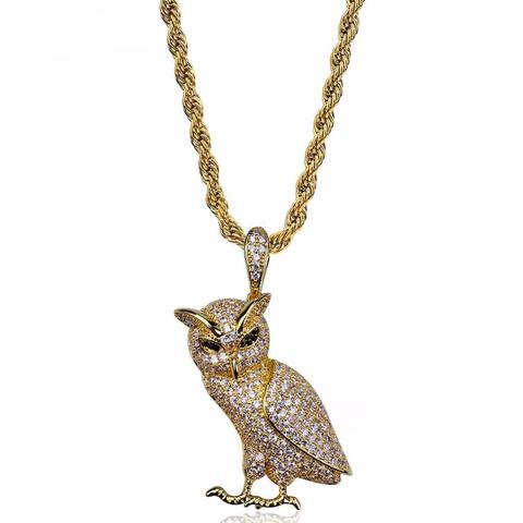 PAVED OVO OWL NECKLACE