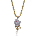 FLOODED PRAYING HANDS NECKLACE *NEW*