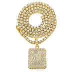 MICRO DIAMOND FLOODED PENDANT W/ TENNIS CHAIN *BUNDLE DEAL*