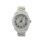 Moissanite 40mm White Tone Luxury Watch