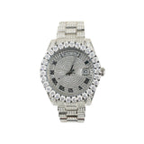 Moissanite 40mm White Tone Luxury Watch