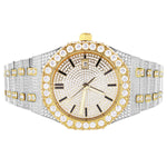 Moissanite Diamond Bezel Two Tone Watch