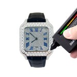 Moissanite Blue Leather Band VS GRA Certified Watch