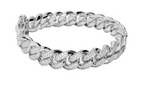 13MM CURVED DIAMOND CUBAN LINK BRACELET WHITE GOLD *NEW*