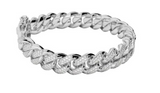 13MM CURVED DIAMOND CUBAN LINK BRACELET WHITE GOLD *NEW*