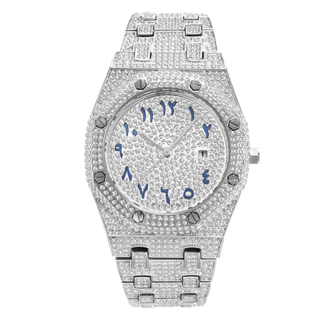 Diamond AP Arabic Watch in White Gold