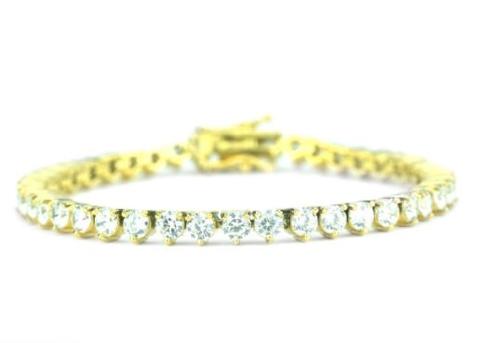 4MM DIAMOND 4-PRONGED TENNIS BRACELET IN GOLD