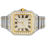 Moissanite Two Tone Yellow Gold Watch