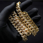 13MM CURVED DIAMOND CUBAN LINK CHAIN *NEW*