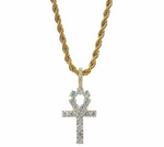 MICRO DIAMOND ANKH NECKLACE