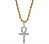 MICRO DIAMOND ANKH NECKLACE