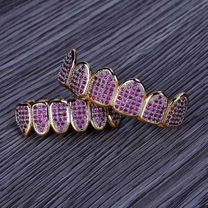 18k Lab Diamond Purple Drip Grill Set