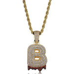 BLOOD DRIP CUSTOM LETTER PENDANT IN GOLD *NEW*