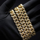 12MM CURVED DIAMOND CUBAN LINK CHAIN *NEW