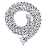 Miami Prong Set Cuban Chain in White Gold