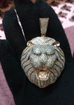 Iced Out Silver Lion Pendant