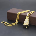 MICRO DIAMOND PLUG NECKLACE
