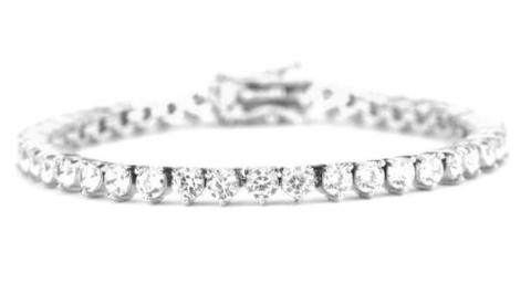 4MM DIAMOND 4-PRONGED TENNIS BRACELET IN WHITE GOLD *NEW*